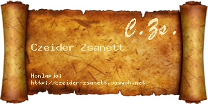 Czeider Zsanett névjegykártya